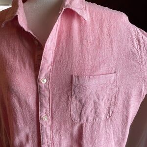 Van Huesen Men’s Sz L, Linen blend, button down long sleeve